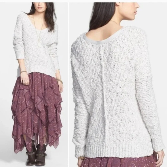 Free People Songbird Boucle Songbird Sweater Medium - Picture 2 of 2